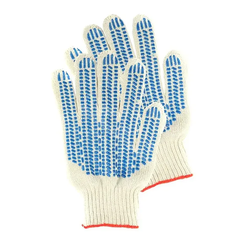 Перчатки хб, 7.5 класс 8-ти нитка, ПВХ покрытие - точка