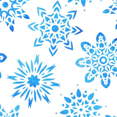 Новогодние акварельные снежинки
