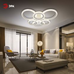 Светильник потолочный светодиодный ЭРА Модерн Ring CLL-1-90-RC WH с ДУ 90W 3000-6500К белый | Светильники SPB-6 с ДУ