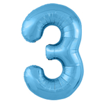 Шар фольгированный Цифра 3 101 см (Голубой)