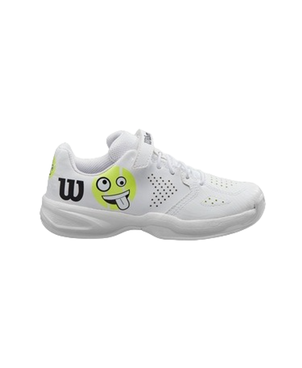 Детские теннисные кроссовки Wilson Kaos Emo K - white/safety yellow/startosphere