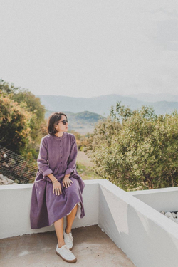 Платье оверсайз, фиолетовый вельвет