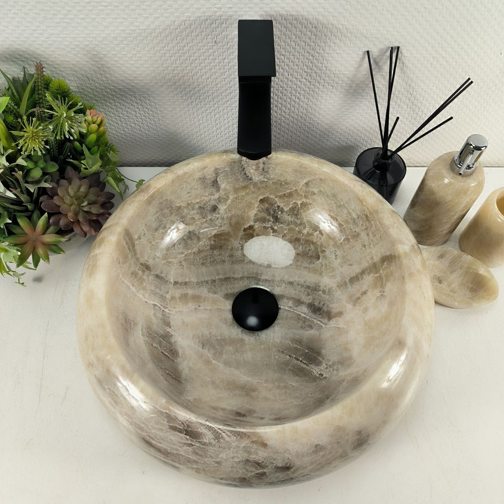 Раковина из оникса Donut Grey DO-64547 45*45*15 0202