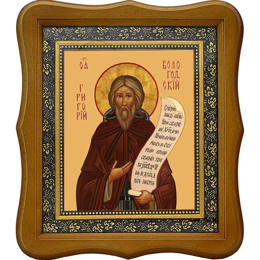 Григорий Пельшемский, Вологодский, преподобный игумен. Икона на холсте.