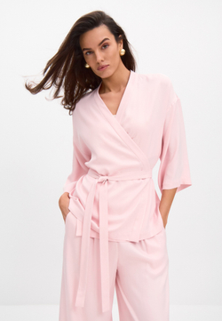 Рубашка-кимоно розовая