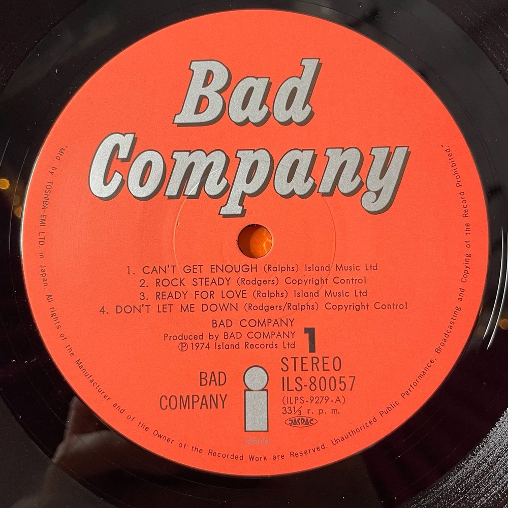 Винтажная виниловая пластинка LP Bad Company (Japan 1974) (No Obi) The Way I Choose