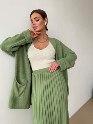 Юбка плиссированная, зелёный