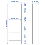 Открытый книжный шкаф - BAGGEBO IKEA/БАГГЕБО ИКЕА, 25х50х160 см, белый