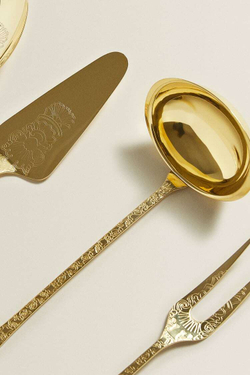 ZARA HOME ЛОЖКА С РЕЛЬЕФНОЙ ГРАВИРОВКОЙ, ЗОЛОТОЙ