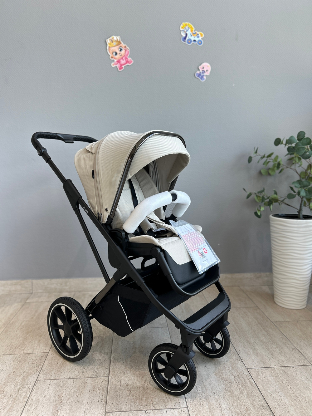 Коляска детская Peppy Tecla 2 в 1 Stone Chrome Edition (Бежевый)