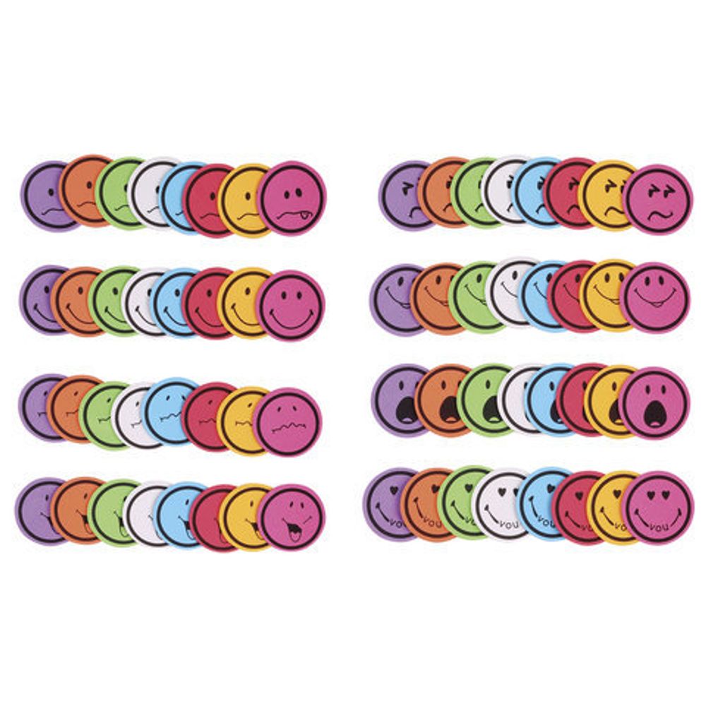 Наклейки из EVA "Смайлики", 60 шт., ассорти, ОСТРОВ СОКРОВИЩ, 661468