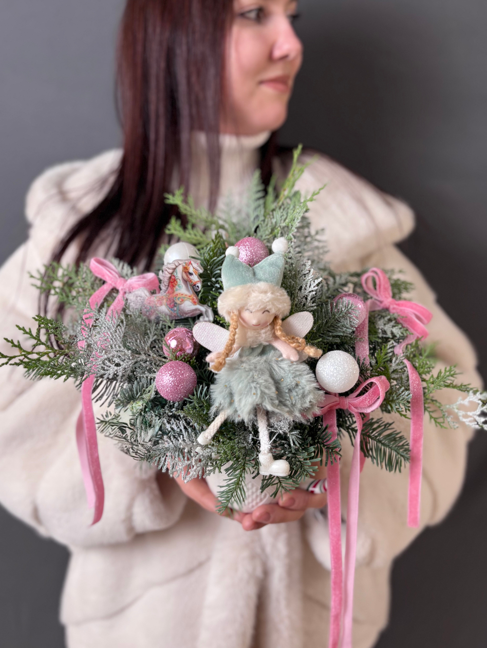 Новогодняя композиция в кружке «Милый ангелочек»