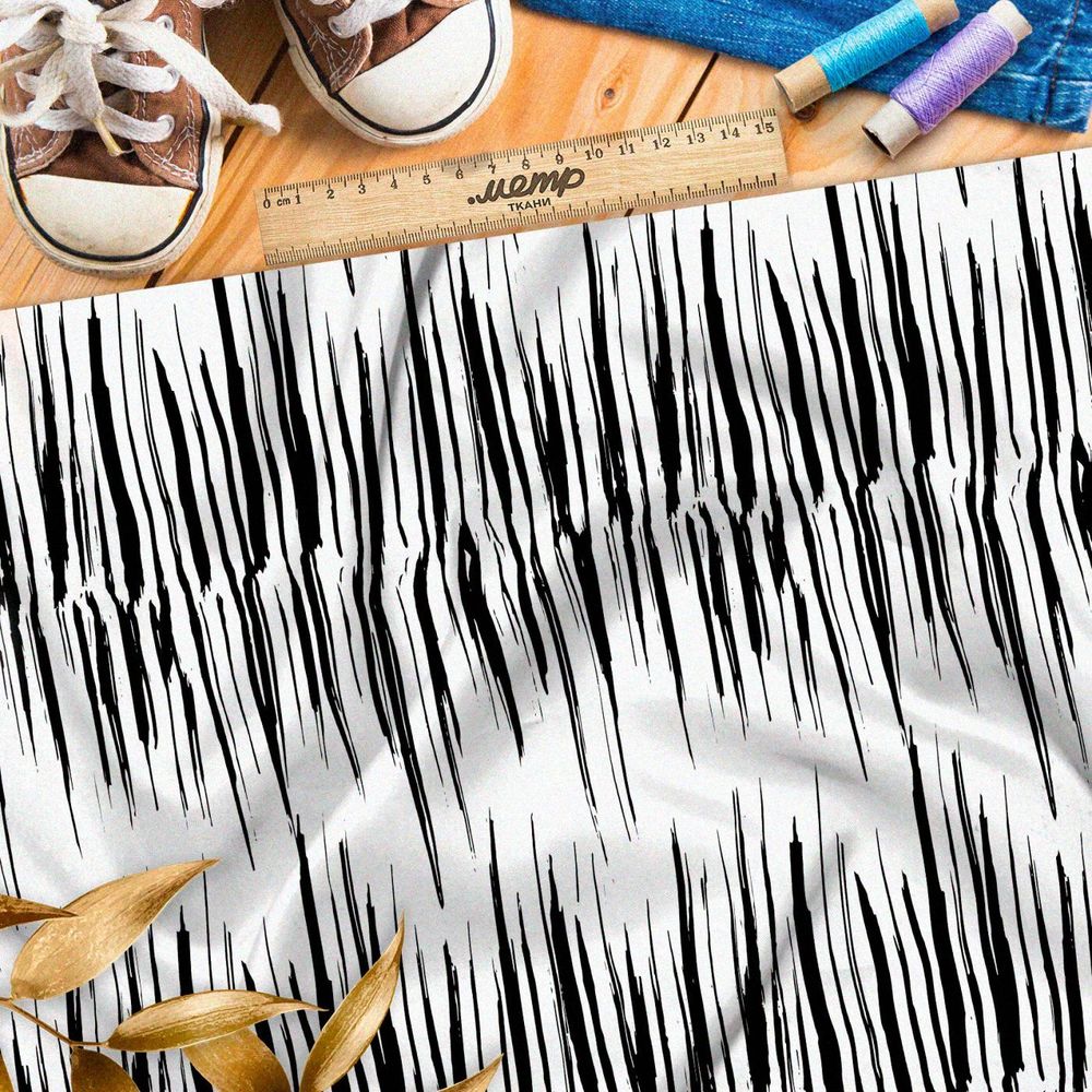 Ткань премиум флис полосатый штрих жизни