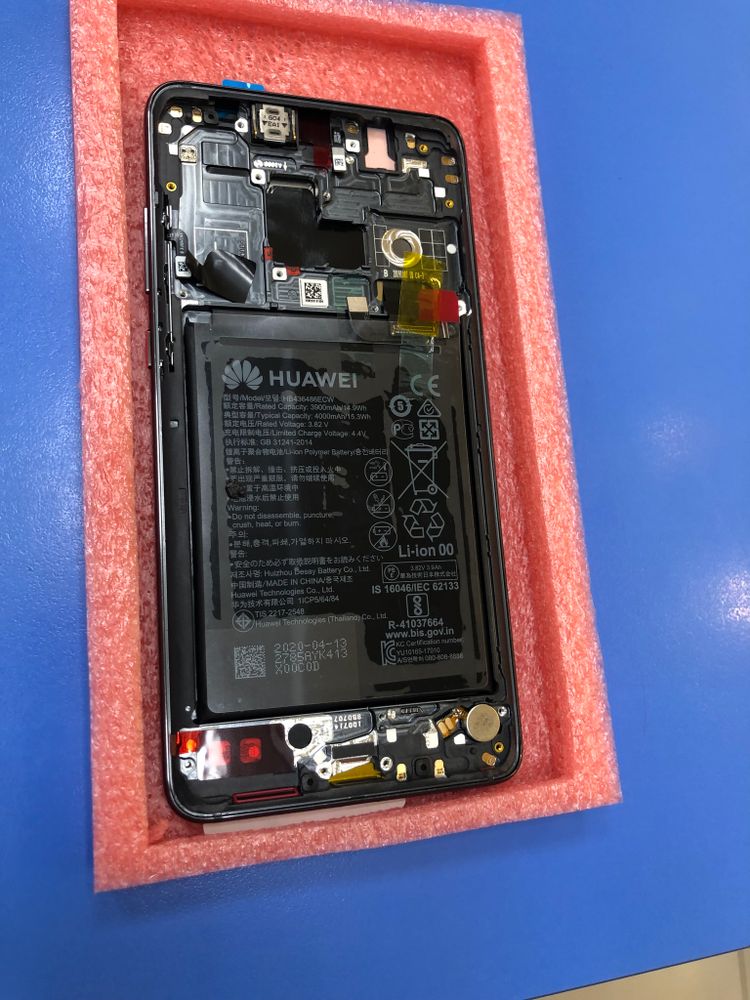 Huawei Mate 20   Дисплей в сборе с тачскрином,рамкой и новой акб чёрный Оригинал Сервисный