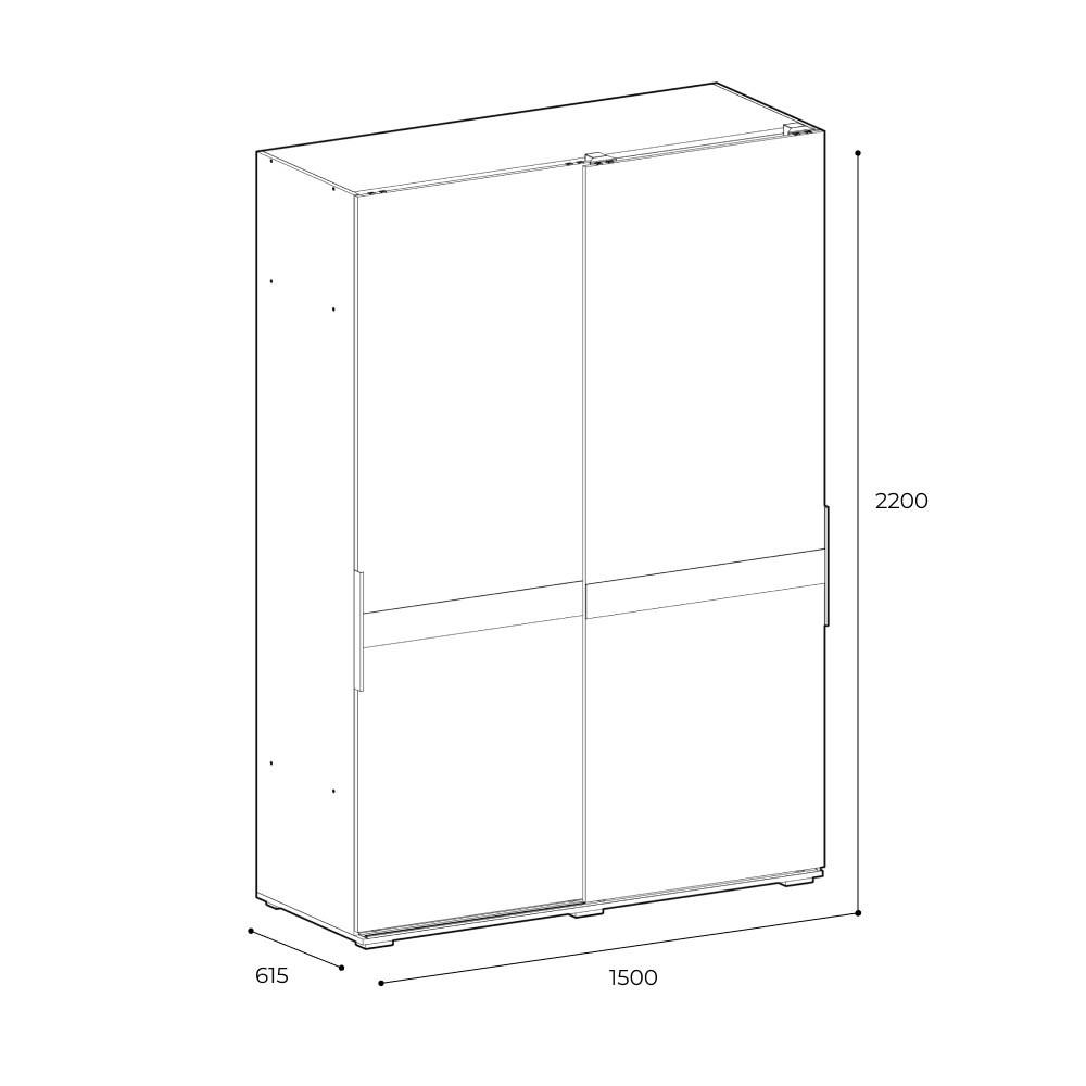 Шкаф-купе Оскар 1,5м белый/глянец белый
