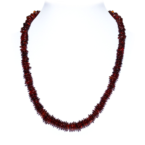 Бусы из натурального янтаря коньячного цвета, 45 см