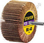 STAYER d 80 x 40 мм, P120, на шпильке d 6 мм, Круг шлифовальный лепестковый (36609-120)