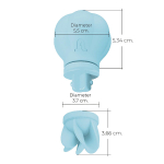 Голубой клиторальный стимулятор 5,3см с 5 заменяемыми насадками Adrien Lastic Caress