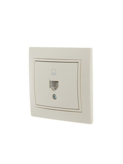 Розетка компьютерная 1-м СП Mira RJ45 крем./крем.. LEZARD 701-0303-139