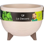 Кашпо для цветов пластиковое на ножках 9,8л d-32см «La Decoro» пудровый