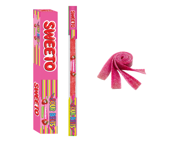 Мармелад SWEETO Кислый ремешок Клубника 15г*54шт (12бл)