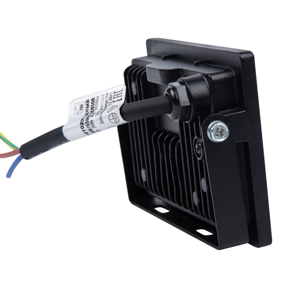 ULF-Q518 30W-6500K SENSOR IP65 220-240V BLACK Прожектор светодиодный с датчиком движения и освещенности. Дневной свет 6500K. Корпус черный. TM Volpe
