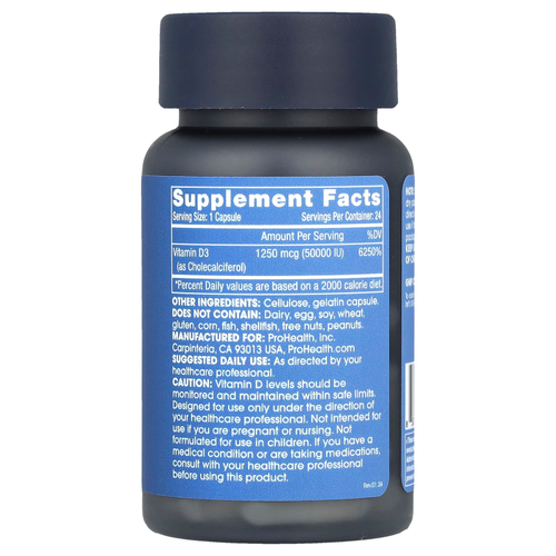ProHealth Longevity, D3 Extreme, 1250 мкг (50 000 МЕ), 24 капсулы
