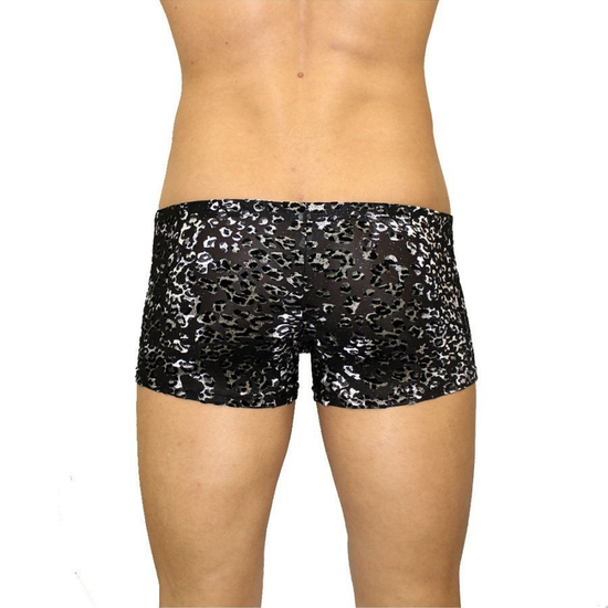 Мужские трусы боксеры черные с принтом под велюр Romeo Rossi Black Boxer RR00222