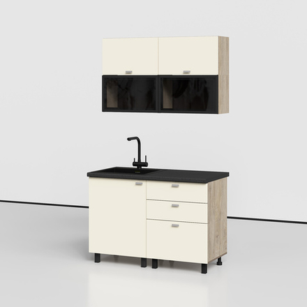 Этна-Алебастр Набор мебели для кухни (комплектация №5) 1200мм