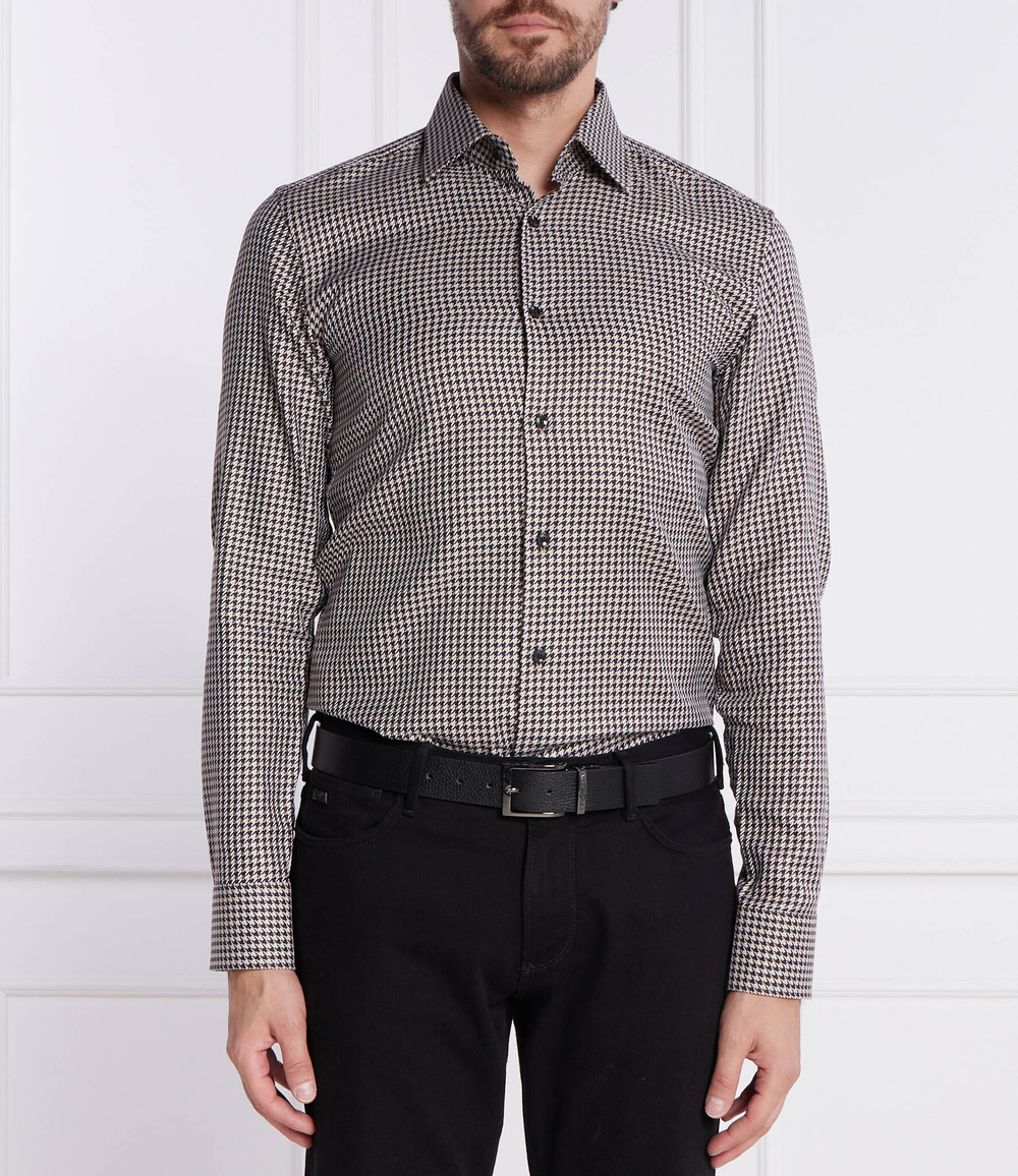 Рубашка H-HANK-kent-C1 BOSS BLACK - бежевый(50496733)