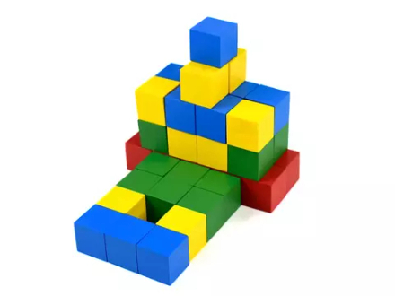 Строительный набор из дерева Цветные кубики, 40 элементов