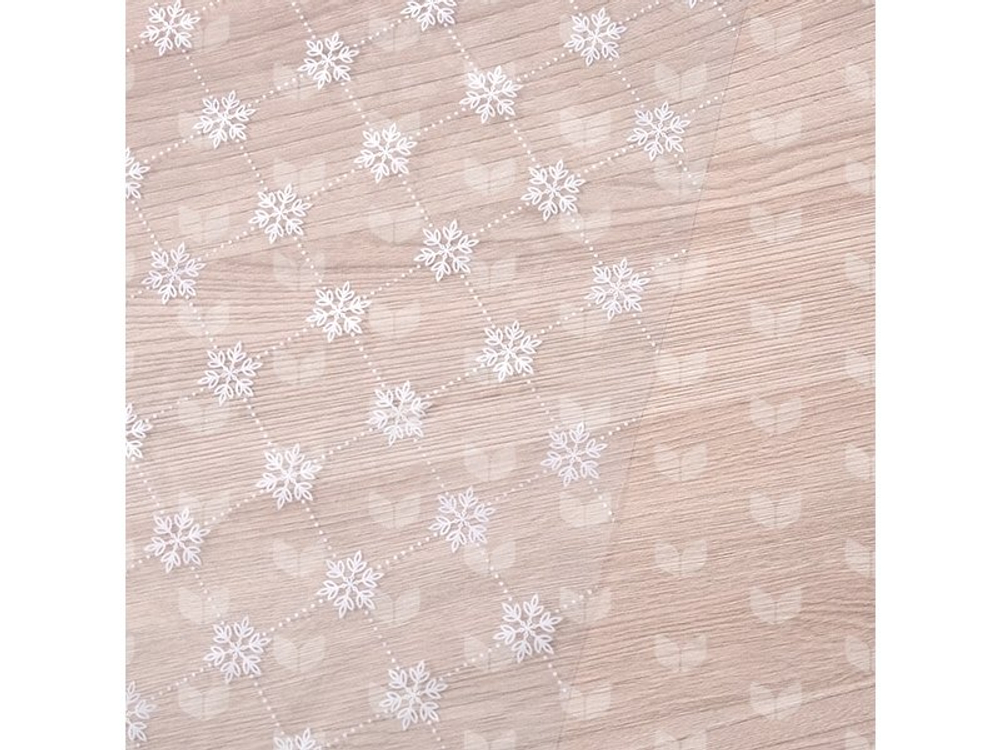 Клеенка столовая ПВХ "Ажурная" 1,32*25м (25м/рул) Ледяной узор