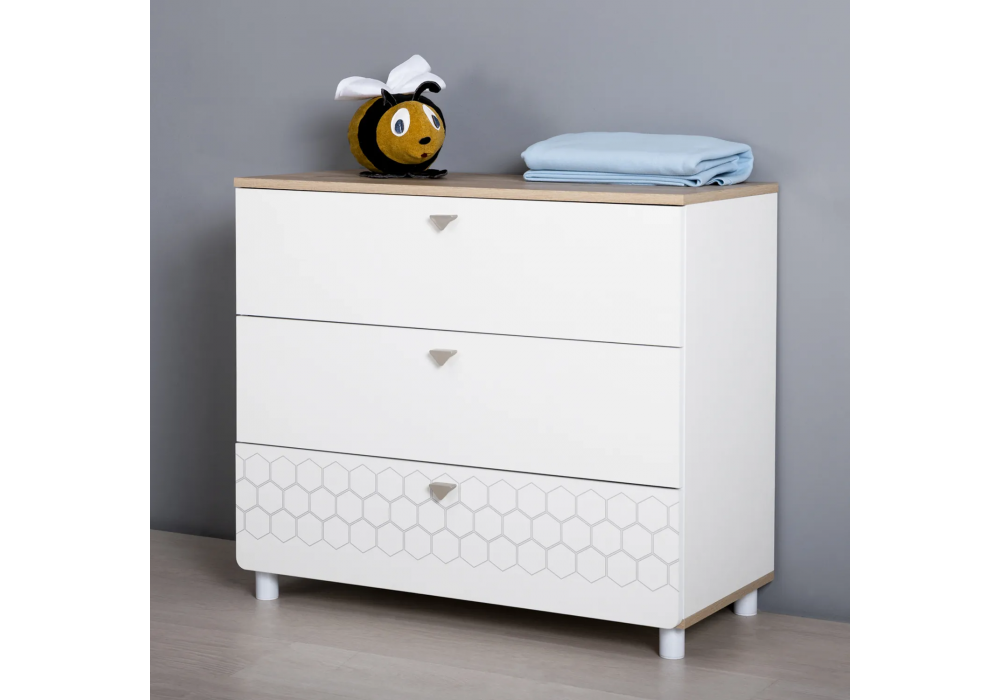 Комод Эльга белый шагрень / дуб белый exclusive