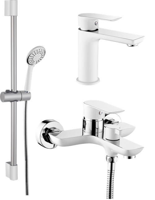 21037-F Душевой комплект (3 в 1) БЕЛЫЙ "GANZER"  (5/1шт)