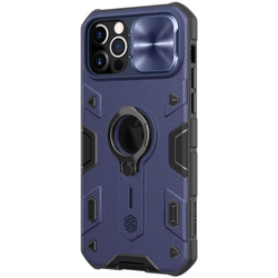 Противоударный чехол с кольцом и защитой камеры Nillkin CamShield Armor Case для iPhone 12 / 12 Pro