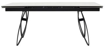 Стол PALERMO 180 KL-99 Белый мрамор матовый, итальянская керамика / черный каркас