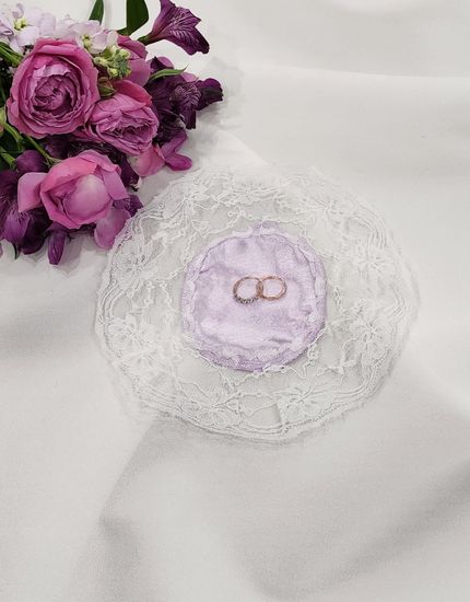 Комплект венчальный 4 предметный со стразами, рельефный цвет:белый с красным