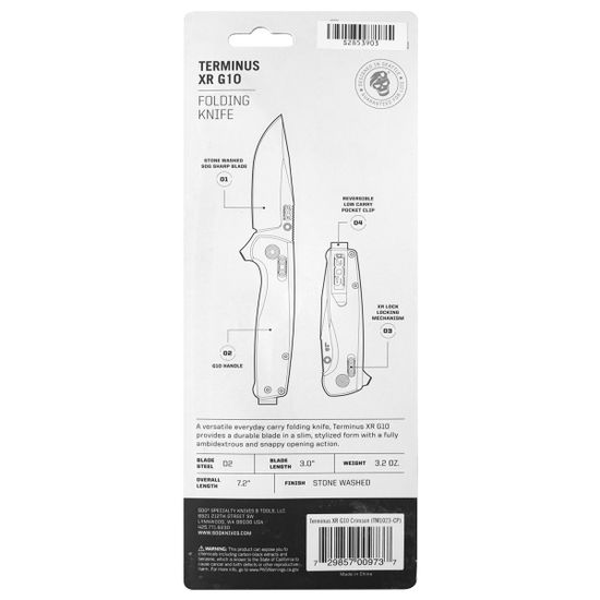 Складной нож SOG, TM1023CPTerminusXRG10 c клинком из стали D2, рукоять G10