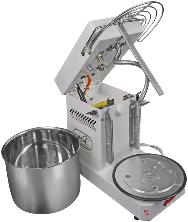 Тестомес спиральный на 8 кг, 10 скоростей, откидной верх, высокая гидратация