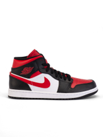 Nike Air Jordan 1 Mid Black, Fire Red & White