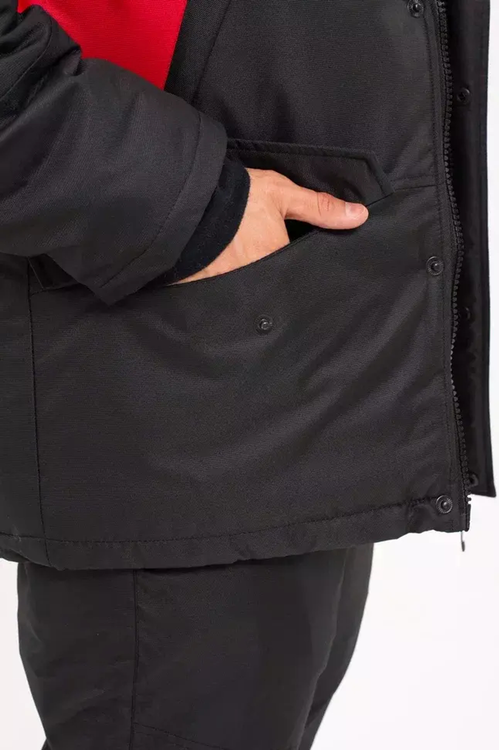 Зимний мужской костюм-поплавок ONERUS "Фишер -45" (Таслан) Черный/Красный