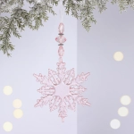 Подвеска «Ажурная снежинка» 16 см, Розовый