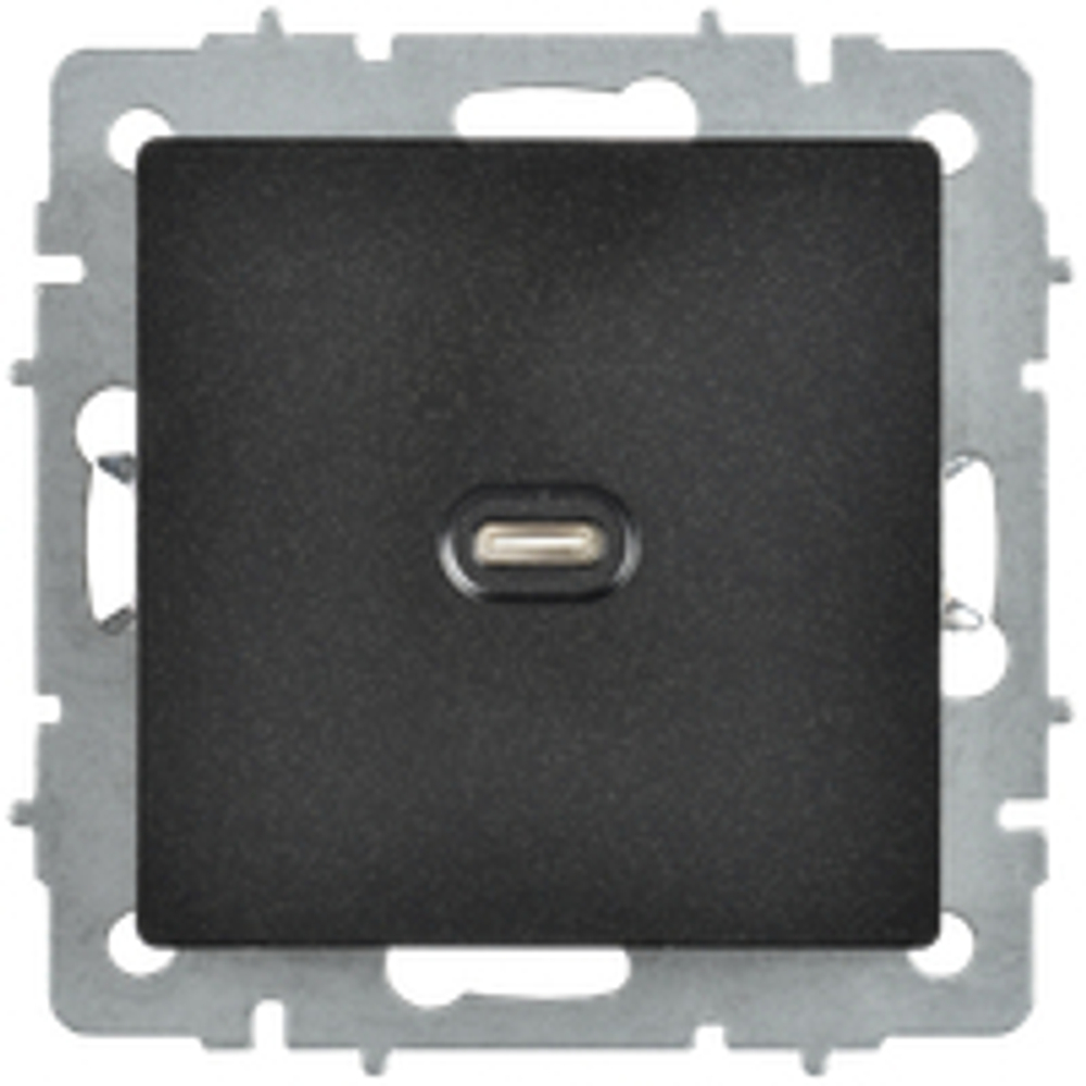 BRITE Розетка USB C 65Вт высокоскоростная зарядка РЮ12-1-БрЧ черный IEK