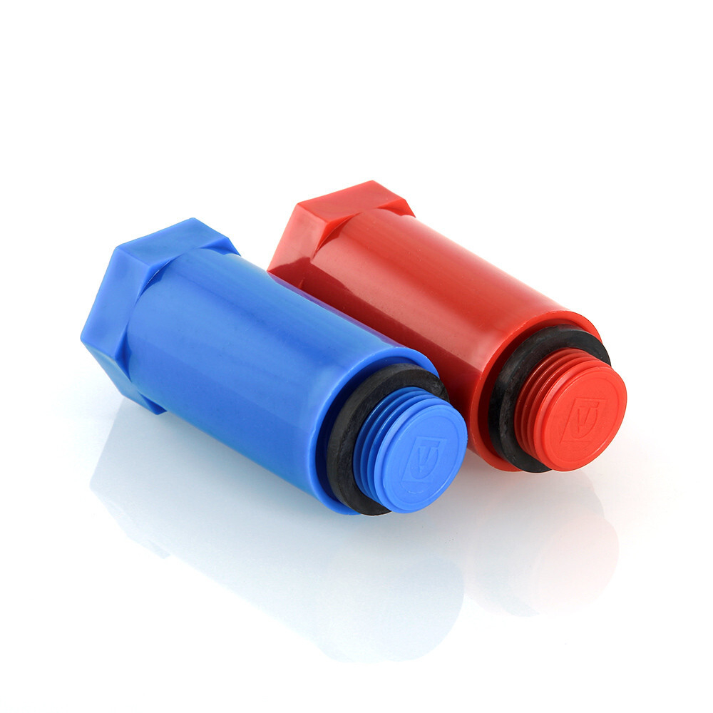Комплект длинных полипропиленовых PP-R пробок с наружной резьбой цвет красный/синий VALTEC