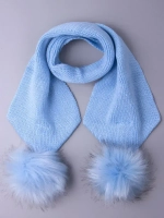 Шарф зимний вязаный с помпонами для детей