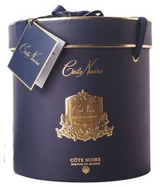 Вода жизни, круглая тёмно-синяя свеча Арт-деко с кисточкой, Cote Noire