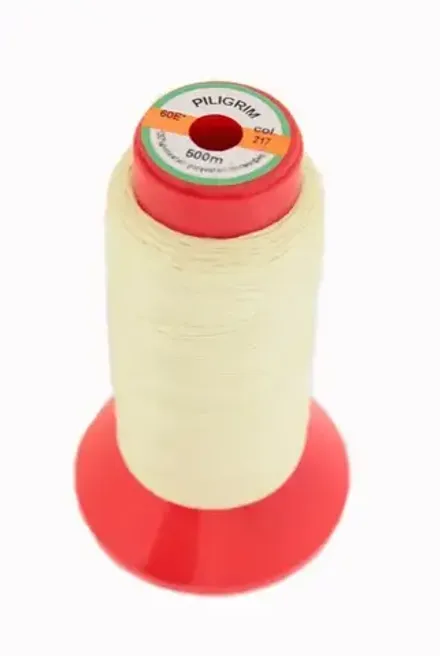 Нитки швейные лавсан Piligrim 60e 500м, светло-бежевый [217]