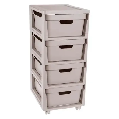 Комод на колесах luxe, 4 ящика, 300х690 мм (светло-бежевый)