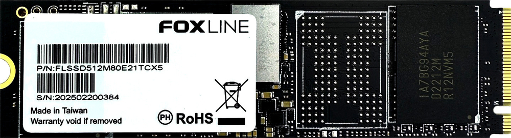 Накопитель SSD M.2 2280 Foxline X5-E21T 512 ГБ