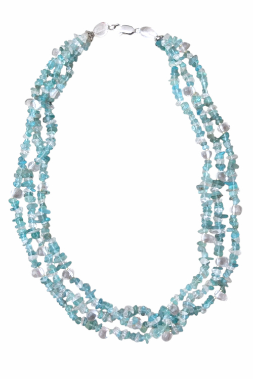 ожерелье из апатита и горного хрусталя